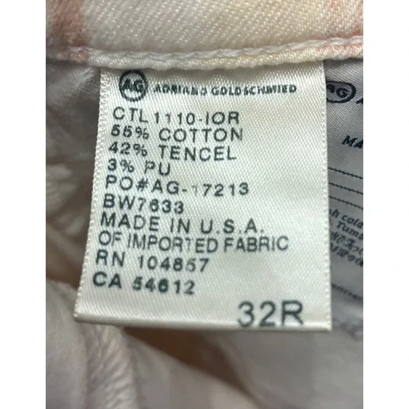 AG Adriano Goldschmied Womens 32 Pink Dye The Stilt Cigarette Leg Jean $235 MSRP - Picture 5 of 6